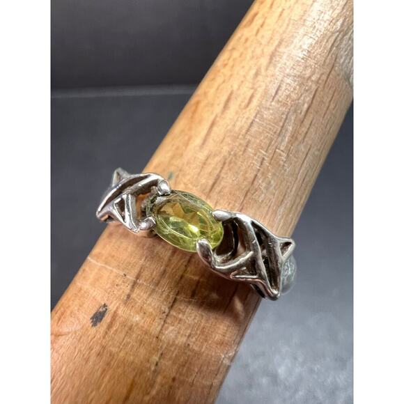 Vintage Helen Andrews peridot hugs and kisses Sterling silver ring size 6.5 - Picture 9 of 15